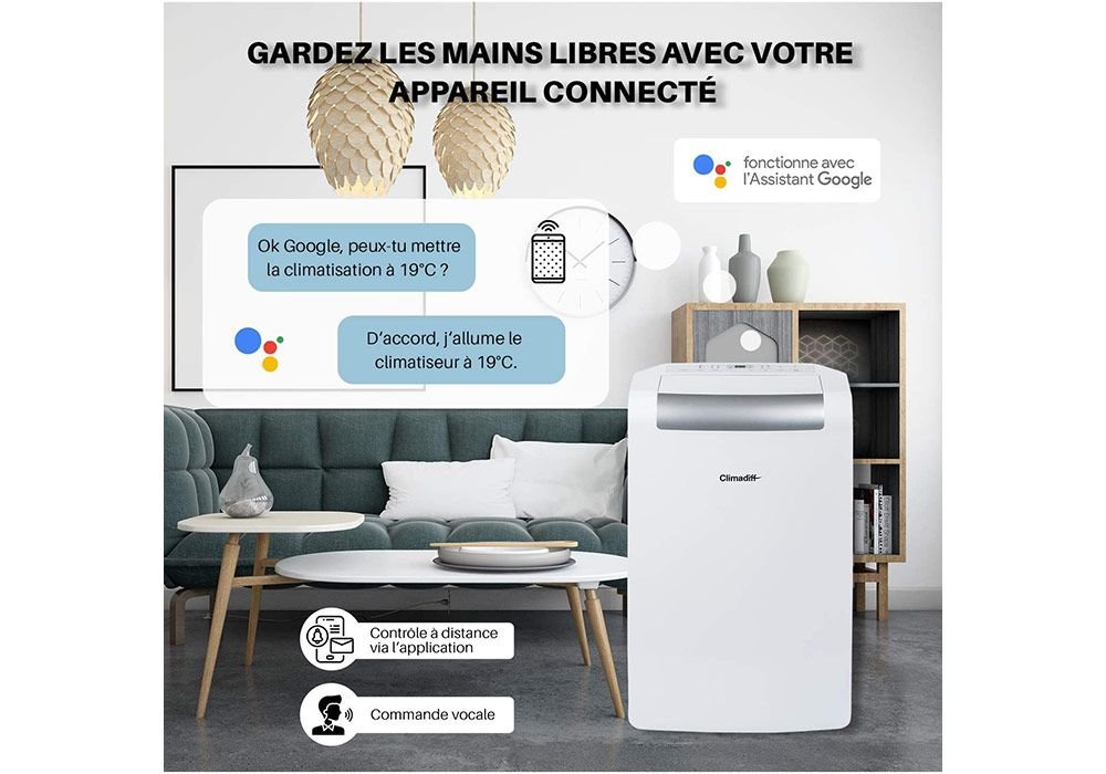 Aire acondicionado móvil reversible 12000BTU con Función Wifi Climadiff (CLIMA12KR1) - Imagen 2
