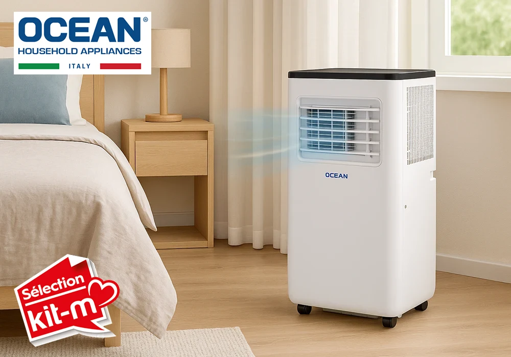 Aire acondicionado móvil 3en1 7000 BTU Enfriamiento, Deshumidificación y Ventilación Ocean (OCACPF7A)