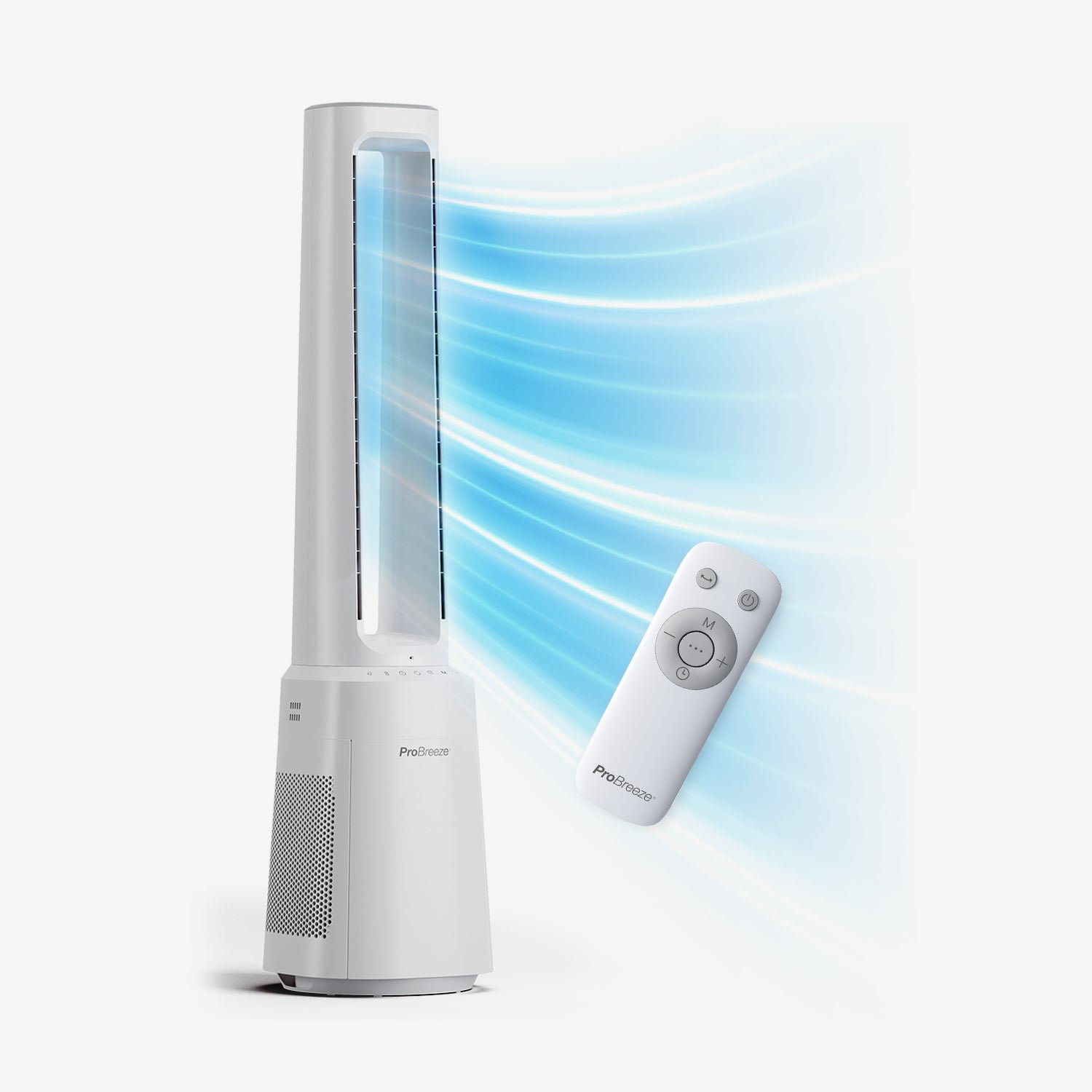 OmniAir Ventilador de columna sin aspas premium 41″ y purificador de aire – Blanco - Imagen 4