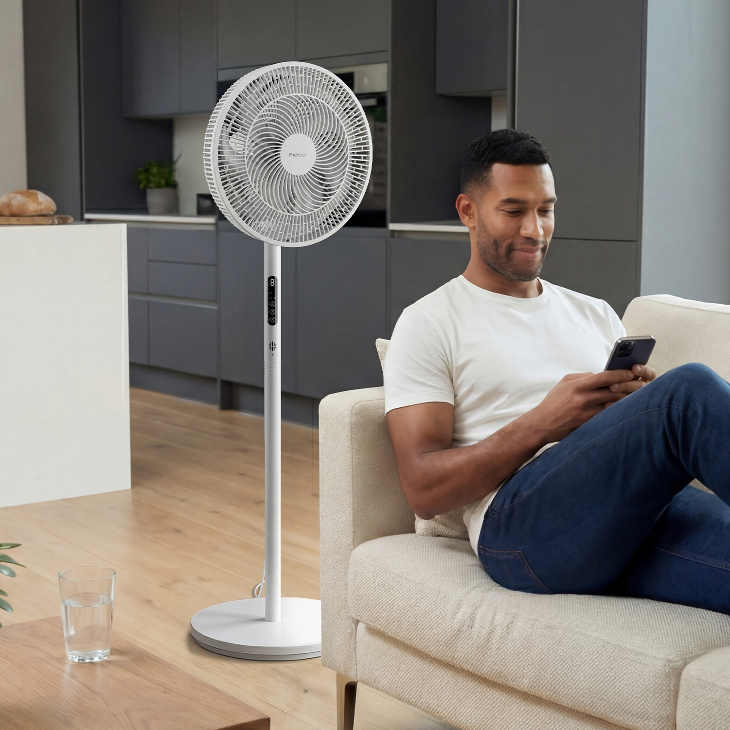 AirFlo™ Slim Ventilateur sur pied hybride 43″ – Circulateur d’air ultra-silencieux – Blanc - Imagen 4