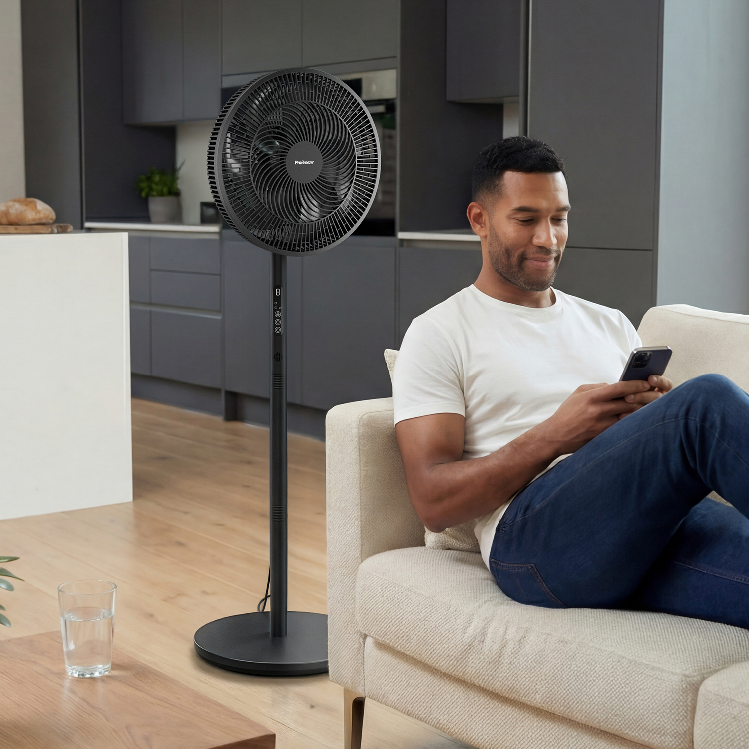 AirFlo™ Slim Ventilateur sur pied hybride 43″ – Circulateur d’air ultra-silencieux – Noir - Imagen 4