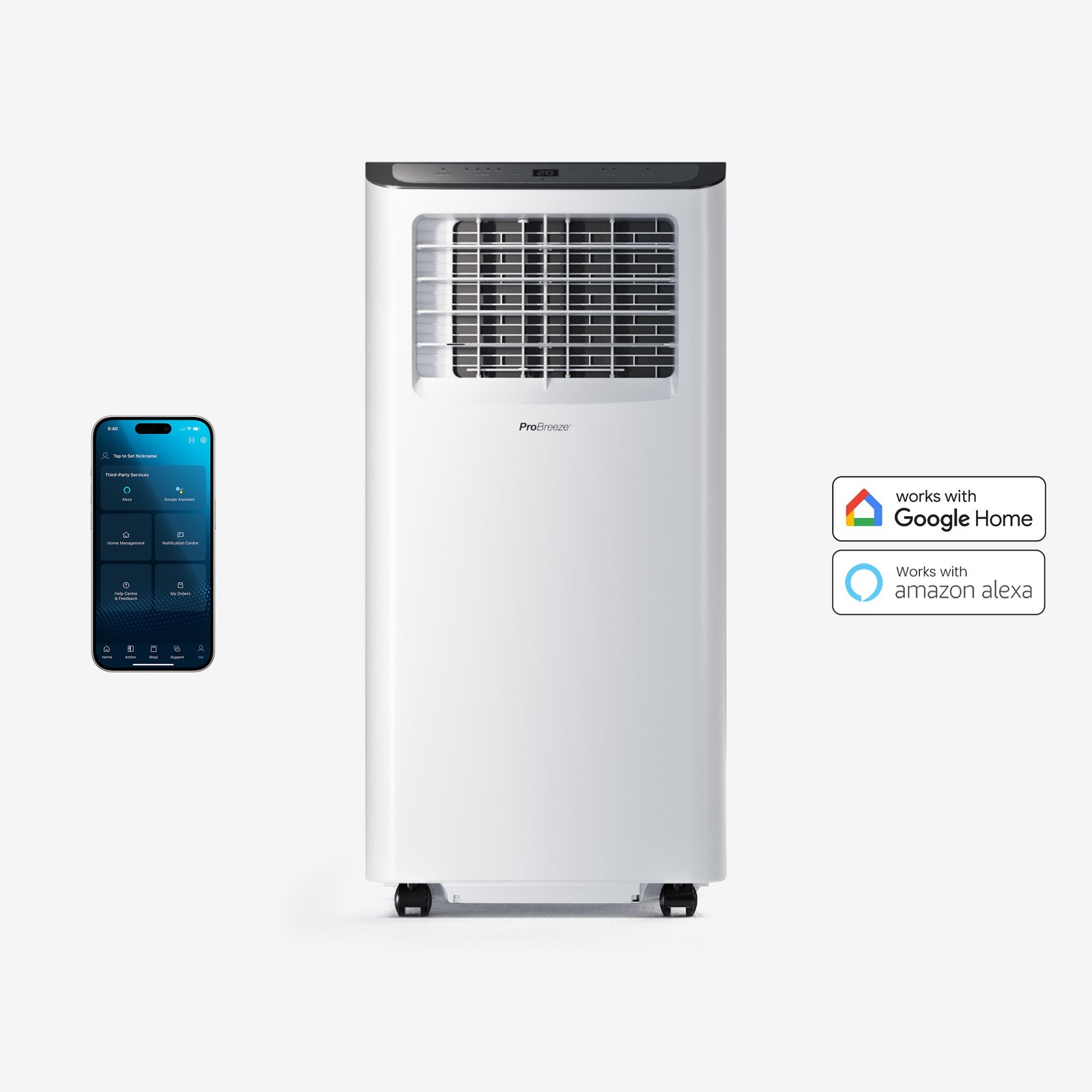 Aire acondicionado portátil 3 en 1 de 9000 BTU con función de deshumidificación – Aplicación Wifi inteligente