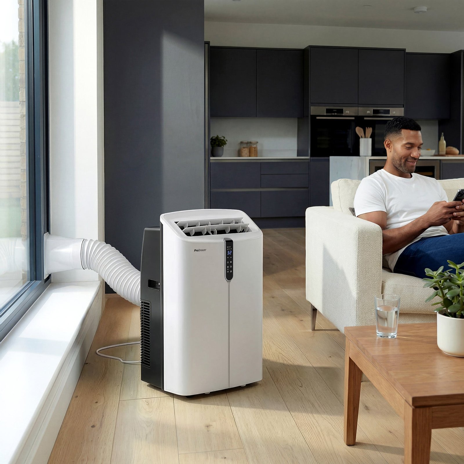 OmniCool™ Climatiseur portable 3-en-1 ultra-silencieux de 12 000 BTU avec fonction de déshumidification – Application Wifi intelligente - Imagen 3