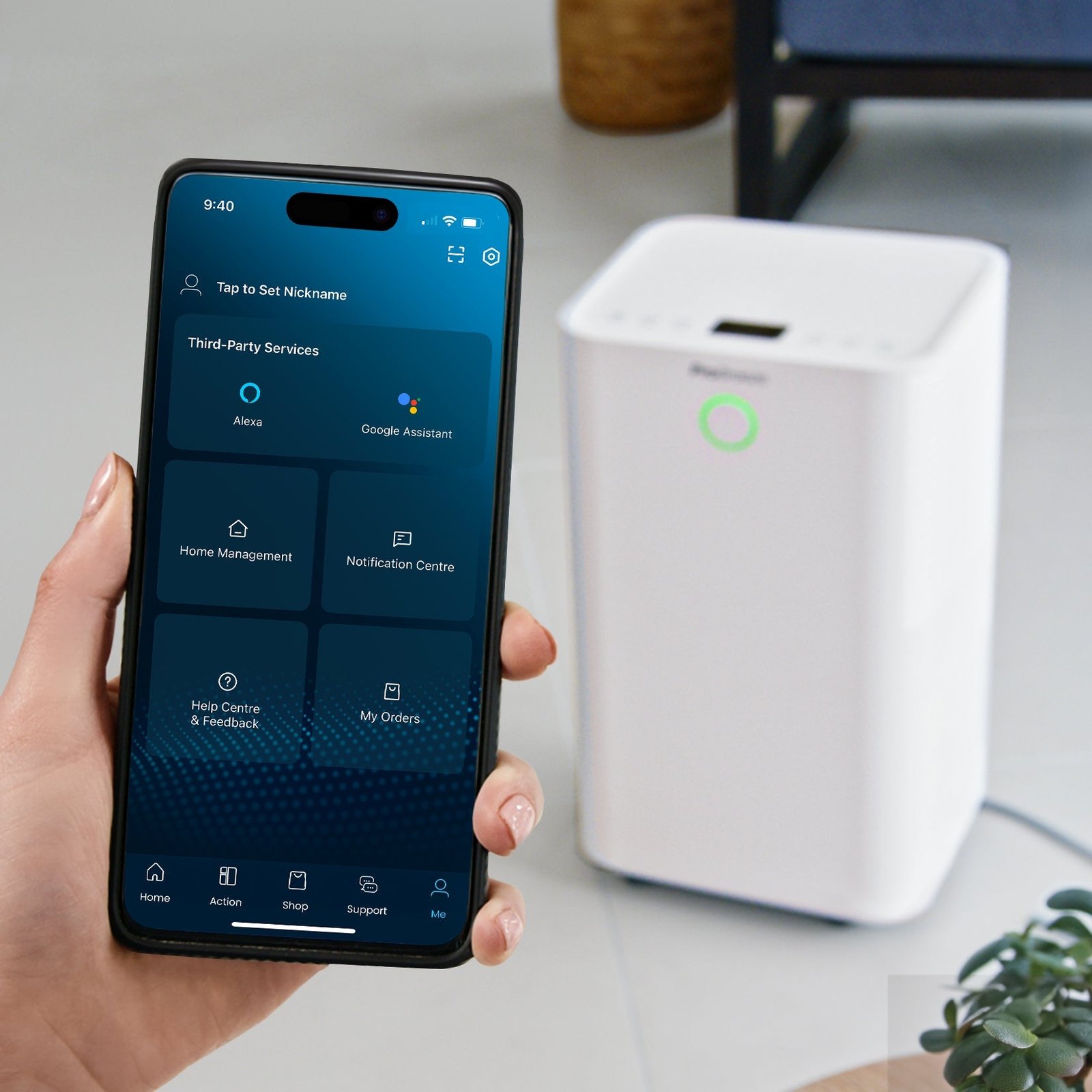 OmniDry Deshumidificador silencioso de bajo consumo 12 L con control por aplicación inteligente - Imagen 3
