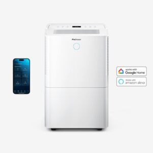 OmniDry Déshumidificateur silencieux basse consommation 40 L avec mode séchage du linge et contrôle par application intelligente