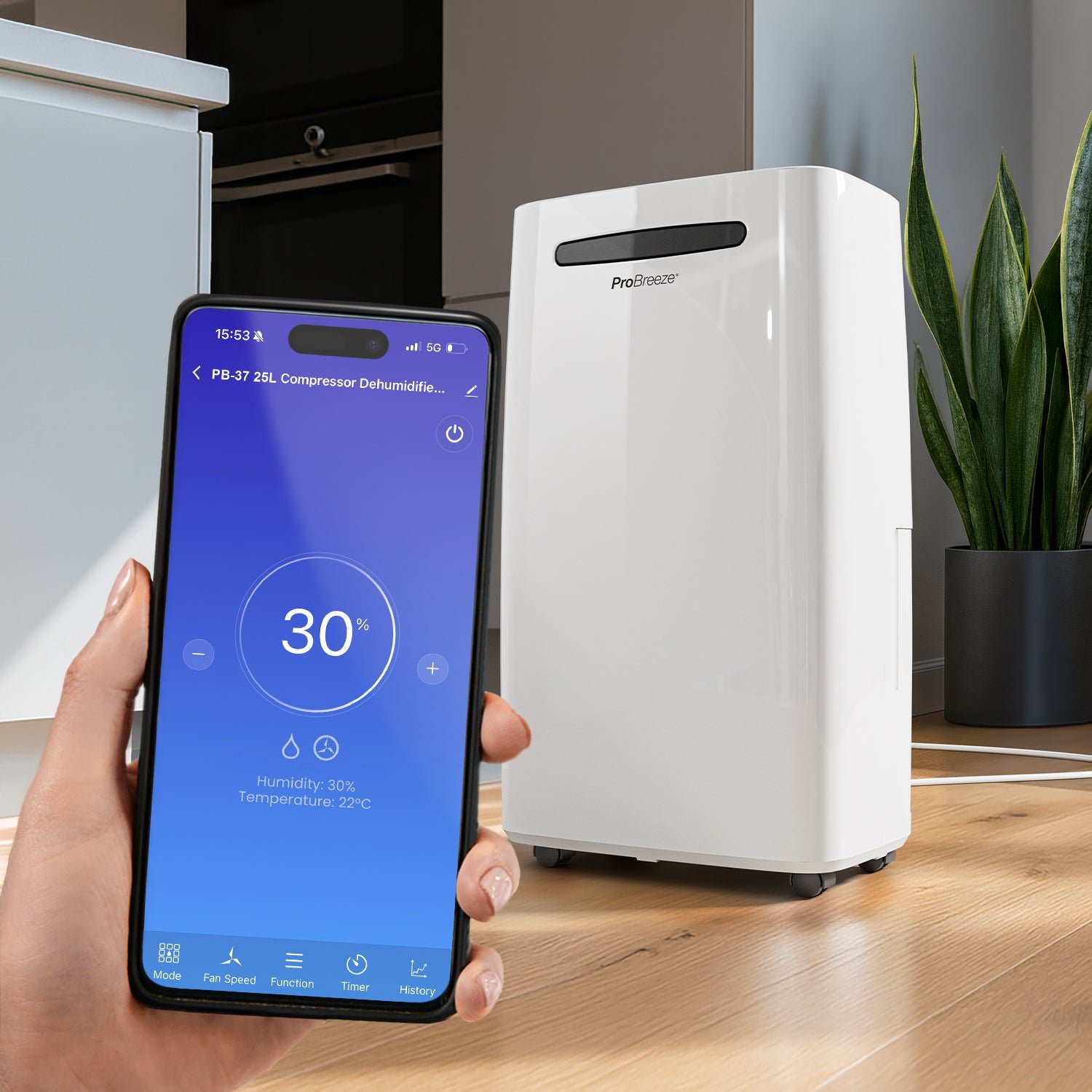 Déshumidificateur 25 L avec extraction maximale, mode séchage du linge et contrôle par application intelligente - Imagen 2
