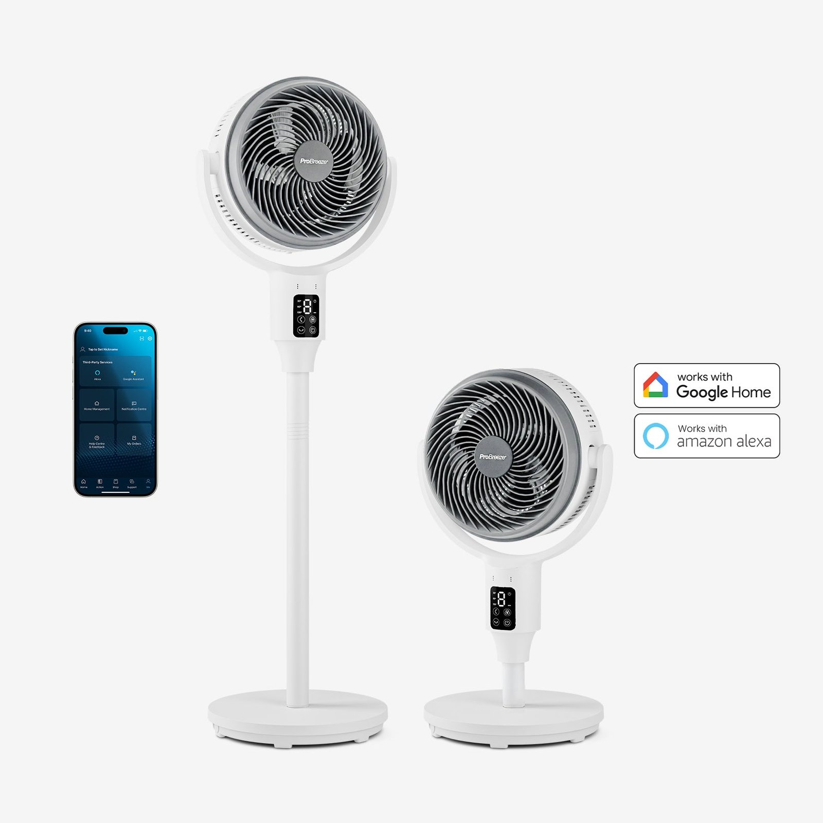 AirFlo™ Ventilateur sur pied hybride intelligent 43″ – Circulateur d’air ultra-silencieux – Blanc/Gris - Imagen 11