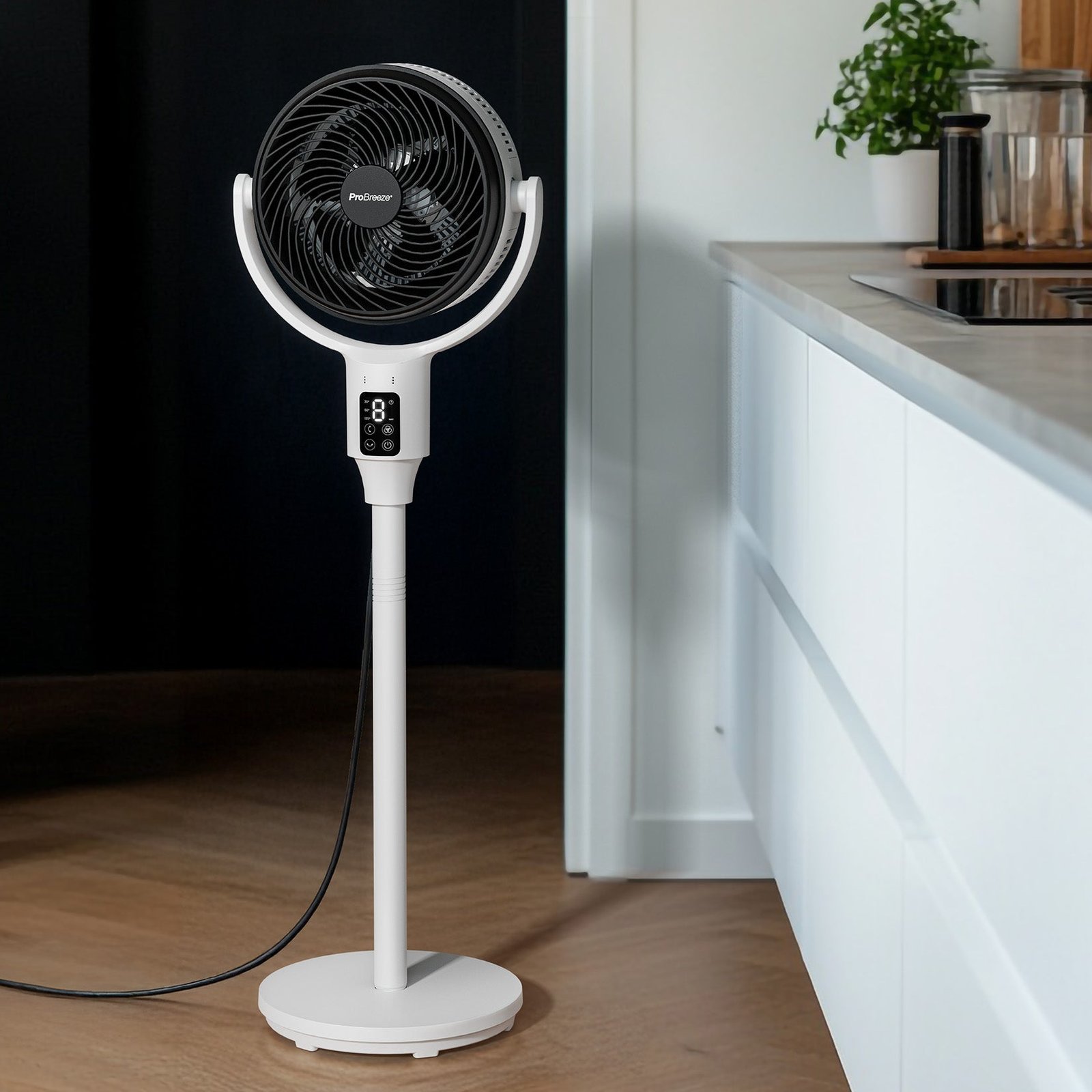 AirFlo™ Ventilateur sur pied hybride 43″ – Circulateur d’air ultra-silencieux – Blanc/Noir - Imagen 3