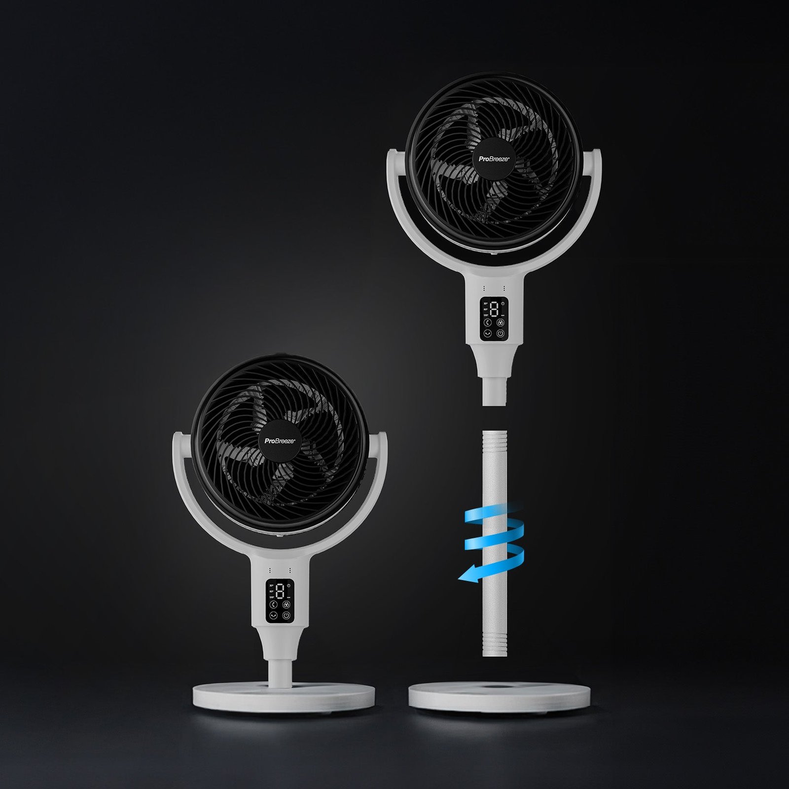 AirFlo™ Ventilateur sur pied hybride 43″ – Circulateur d’air ultra-silencieux – Blanc/Noir - Imagen 5