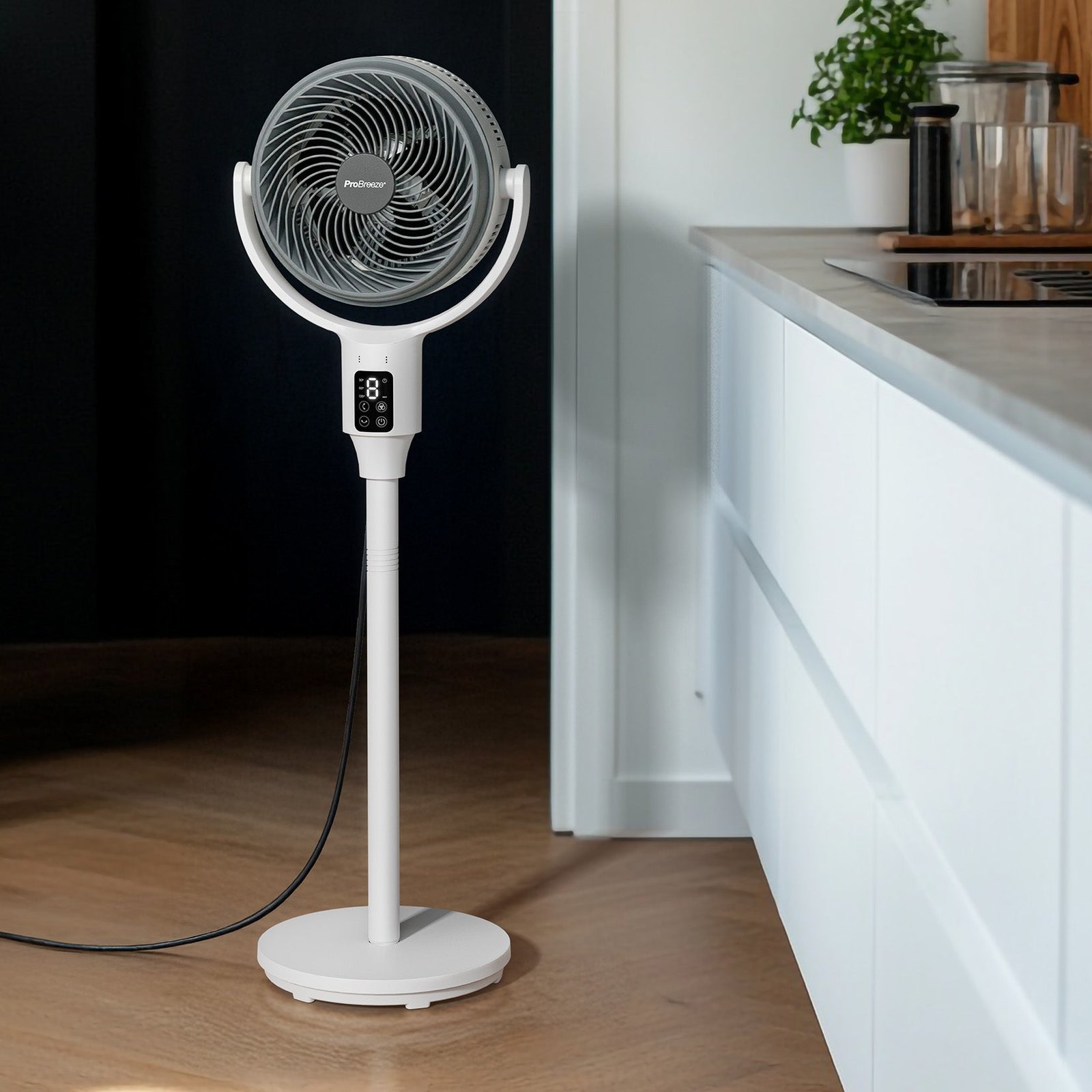AirFlo™ Ventilateur sur pied hybride 43″ – Circulateur d’air ultra-silencieux – Blanc/Gris - Imagen 4
