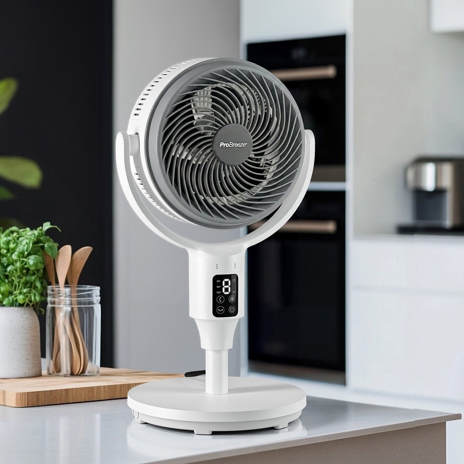 AirFlo™ Ventilateur sur pied hybride 43″ – Circulateur d’air ultra-silencieux – Blanc/Gris - Imagen 2