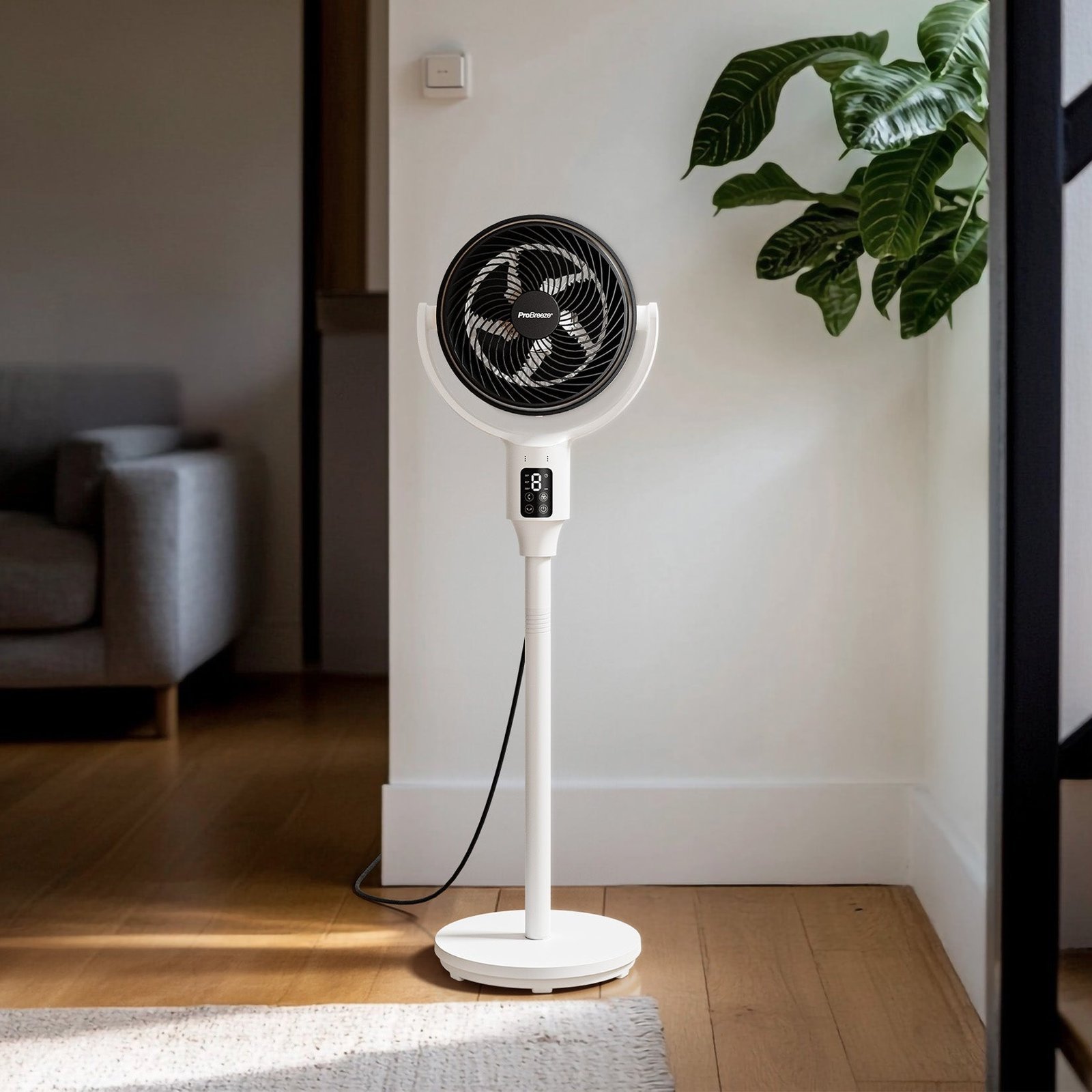 AirFlo™ Ventilateur sur pied hybride 43″ – Circulateur d’air ultra-silencieux – Blanc/Noir - Imagen 4