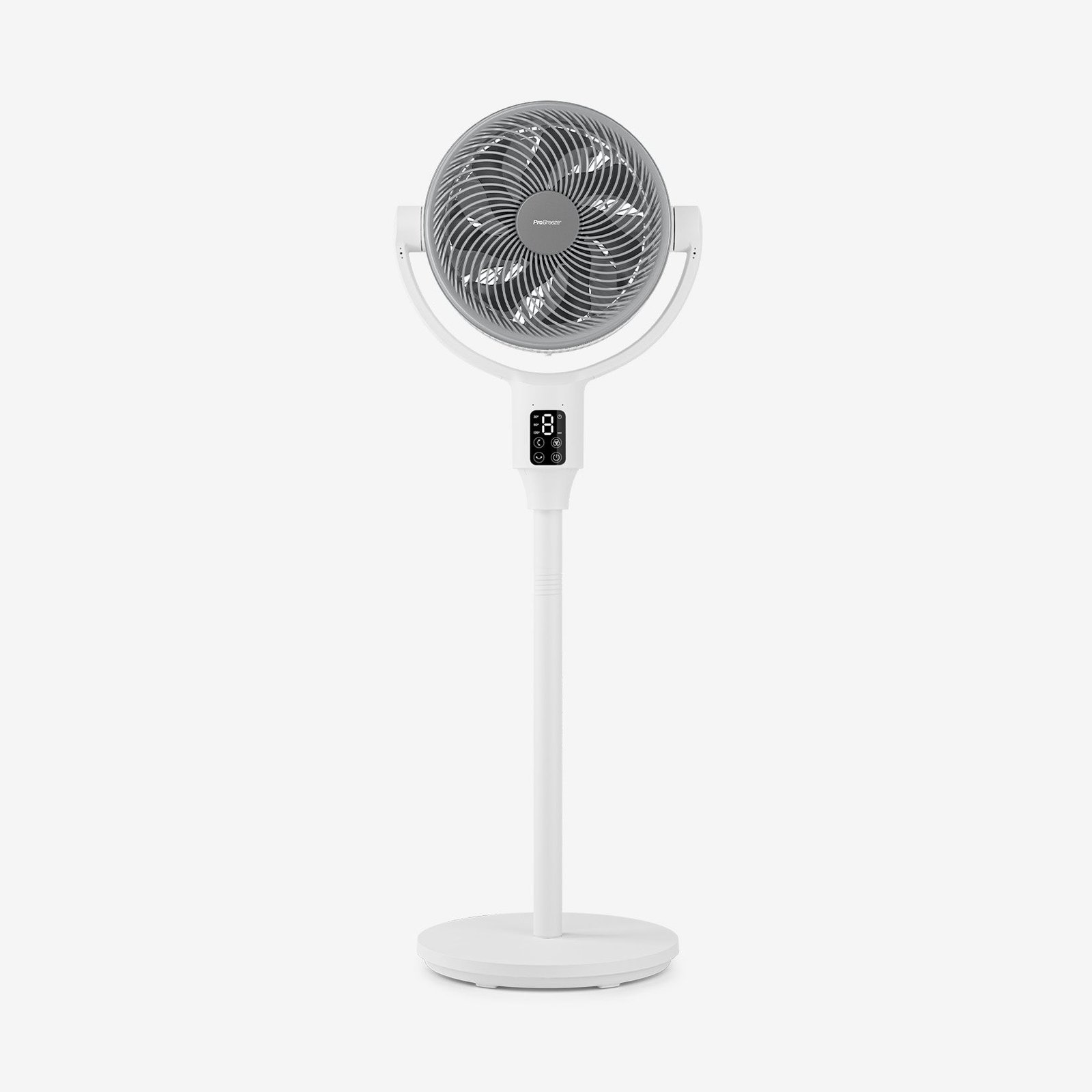 AirFlo Plus™ Ventilateur sur pied hybride 44″ – Circulateur d’air ultra-silencieux – Blanc/Gris