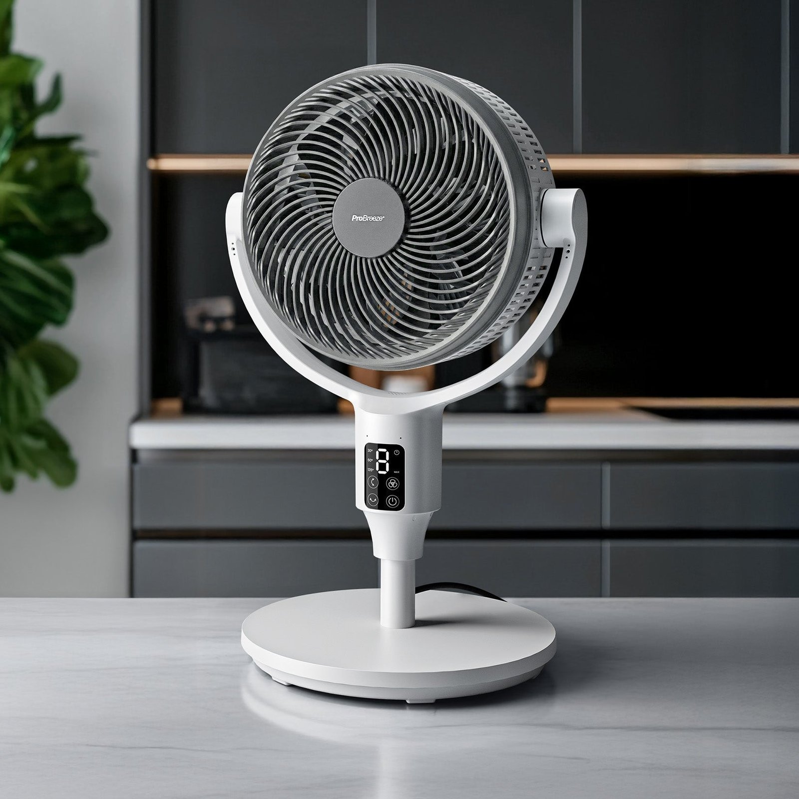 AirFlo Plus™ Ventilateur sur pied hybride intelligent 44″ – Circulateur d’air ultra-silencieux – Blanc/Gris - Imagen 2