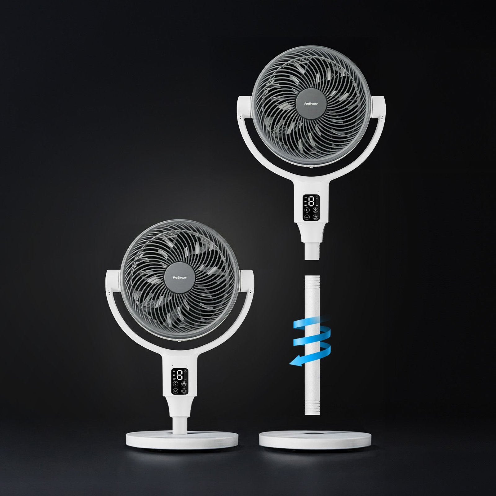 AirFlo Plus™ Ventilateur sur pied hybride 44″ – Circulateur d’air ultra-silencieux – Blanc/Gris - Imagen 10