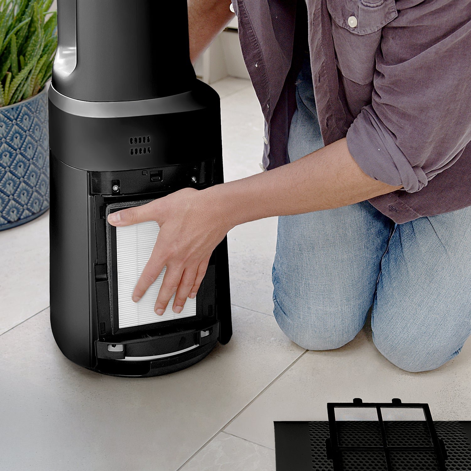 OmniAir Ventilador de Columna sin Aspas Premium 41″ y Purificador de Aire – Negro - Imagen 3